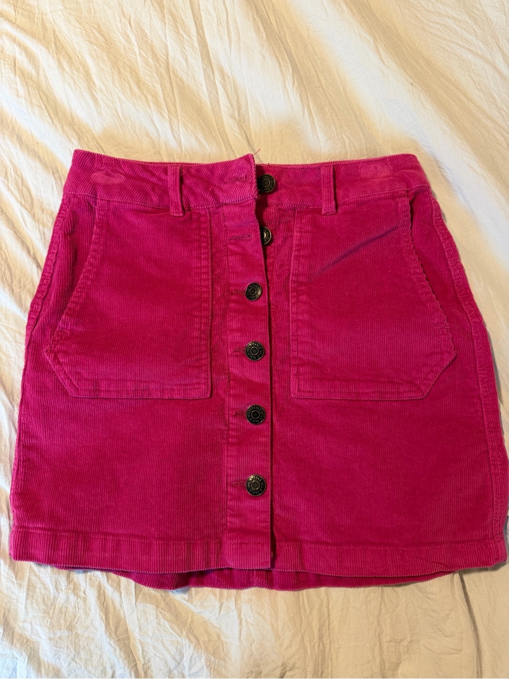 wild fable Hot Pink Button-Front Corduroy Mini Skirt